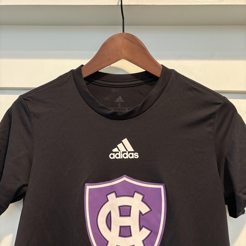 Holy Cross Crusaders Shirt Mens Small Black‎ NCAA Football Adidas Aeroready Tee - Picture 2 of 9